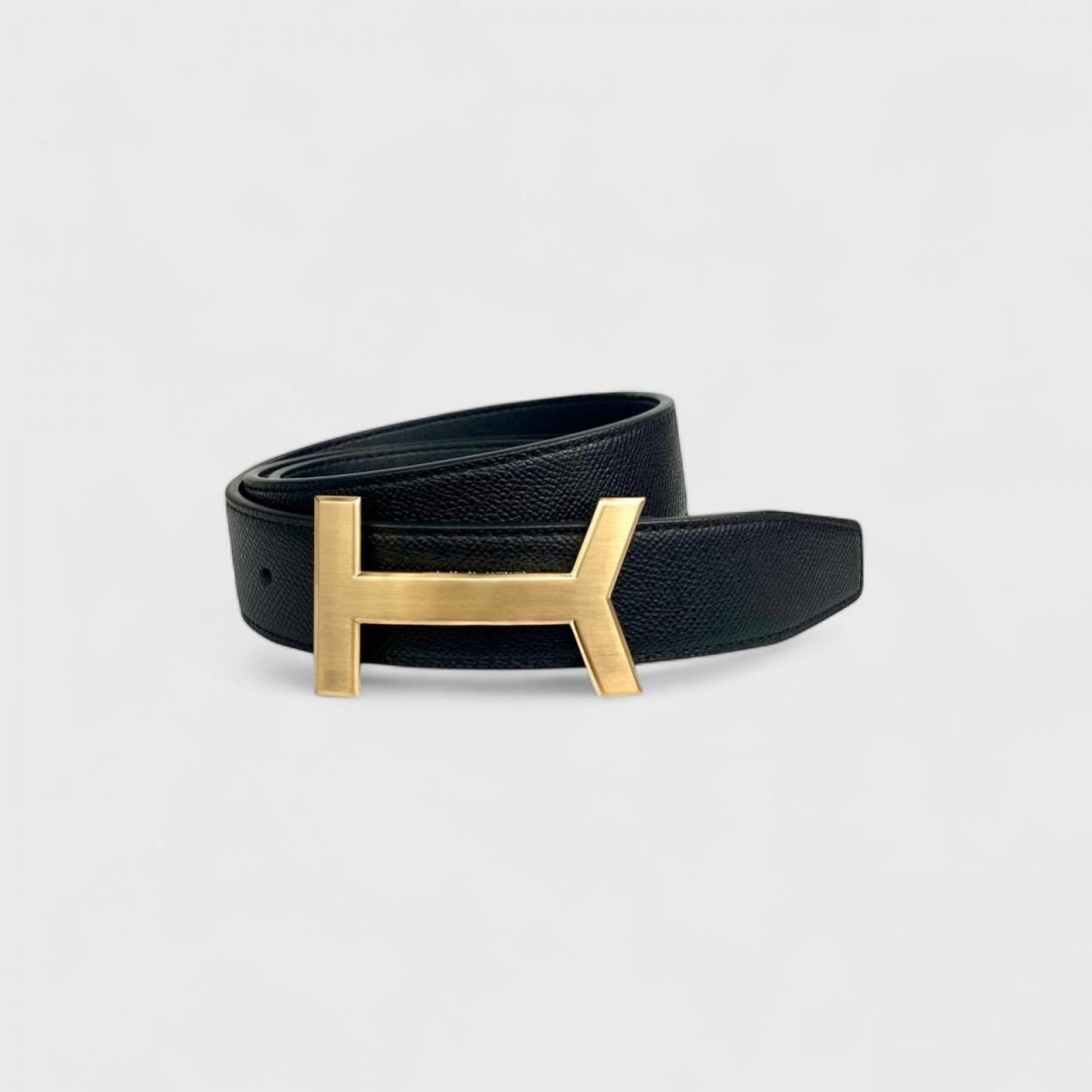 Grained Leather Icon Belt