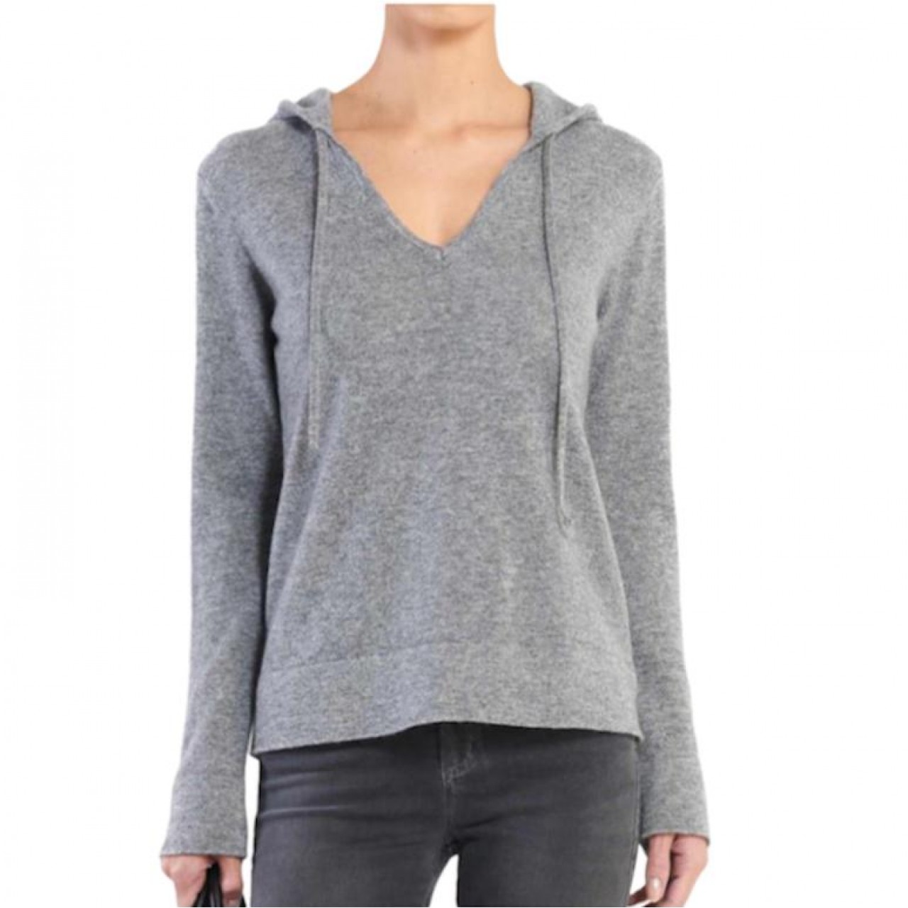 Cashmere V Neck Hoodie