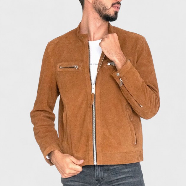 Suede Blouson Jacket