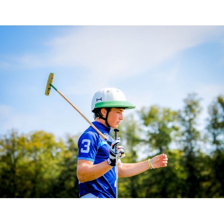 White and Green Helmet