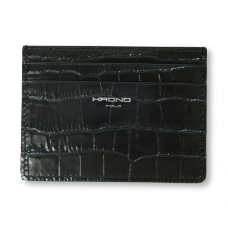 Card Holder in Crocodile Embossed Leather