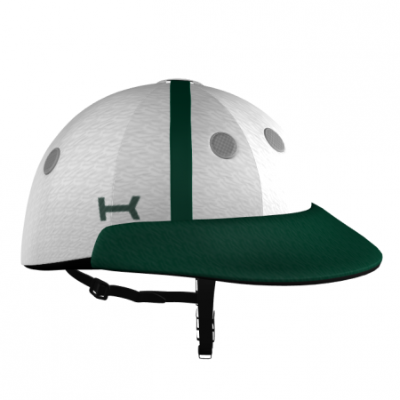 White and Green Helmet