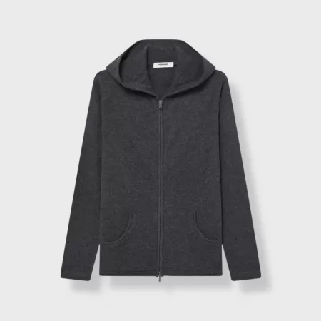Cashmere Zip Hoodie Charcoil Cashmere Zip Hoodie Charcoil