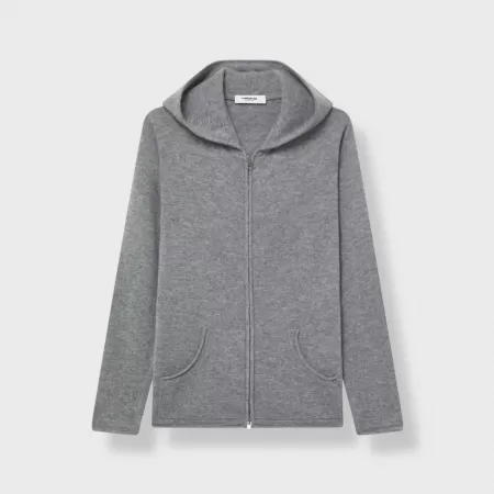 Cashmere Zip Hoodie Grey Cashmere Zip Hoodie Grey