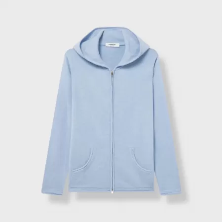Cashmere Zip Hoodie Light Blue Cashmere Zip Hoodie Light Blue