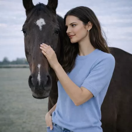 Cashmere T-Shirt Light Blue Cashmere T-Shirt Light Blue