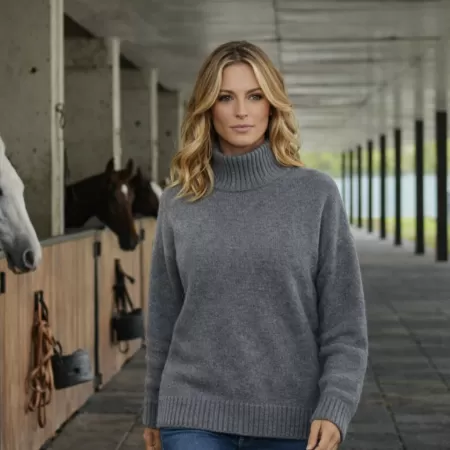 Cashmere Turtle Neck Sweater Grey Cashmere Turtle Neck Sweater Grey